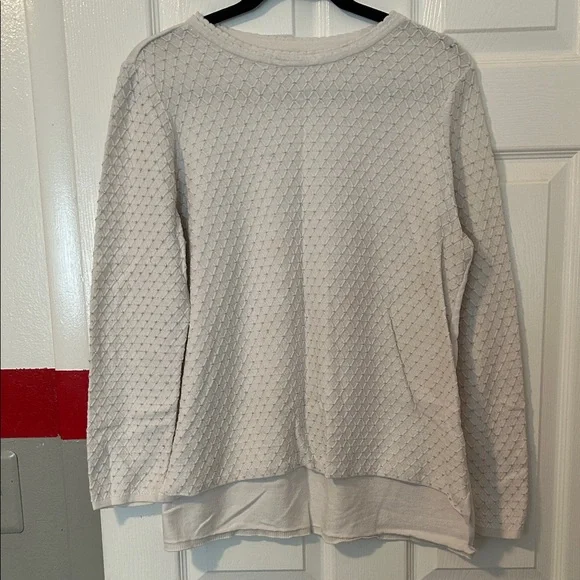 Elle Cream Textured Crew Neck Sweater - Picture 1 of 6